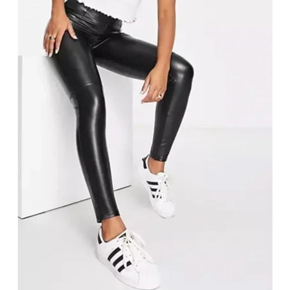 Abercrombie‎ & Fitch Black Vegan Leather Leggings